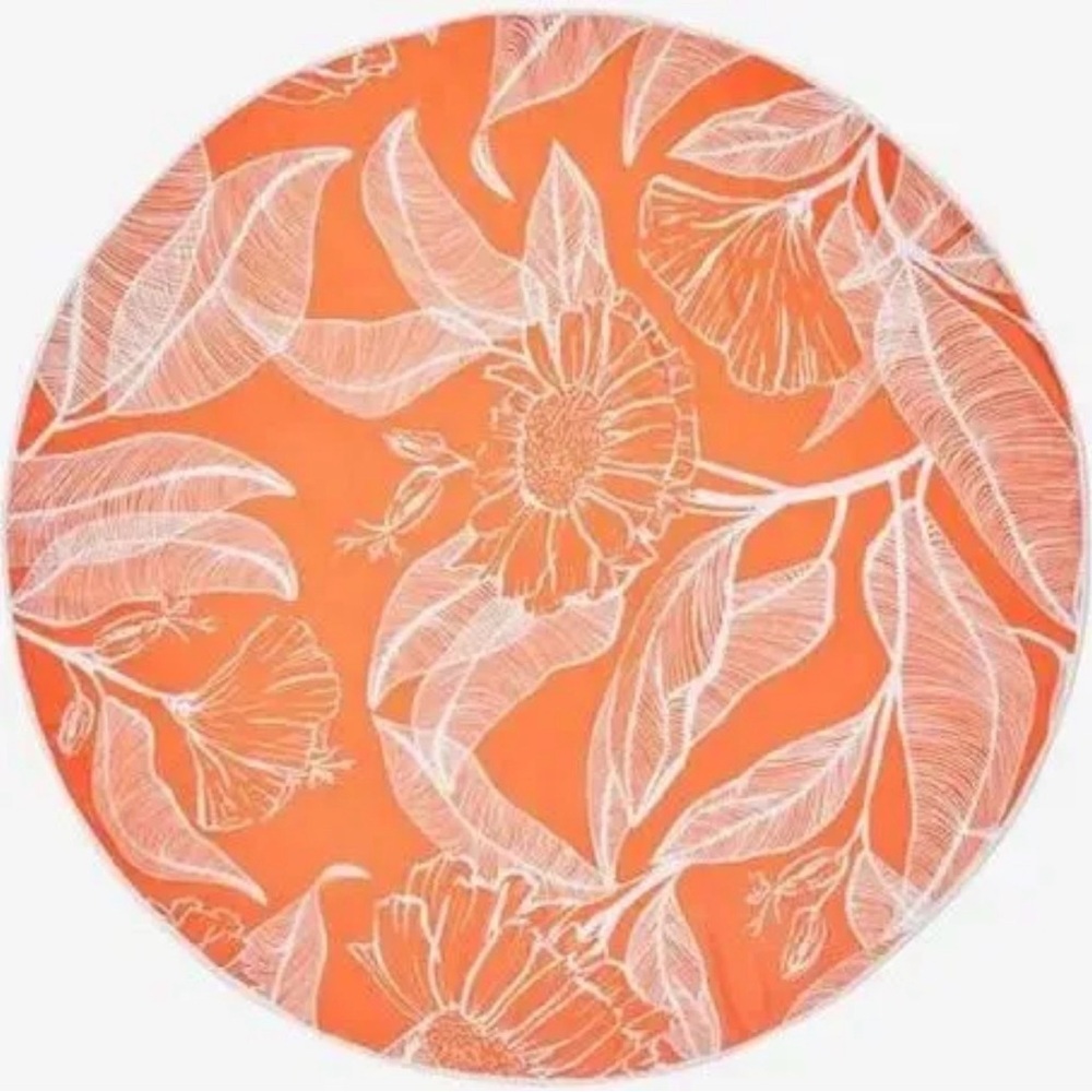 Ulta Beauty Orange Floral Round Towel